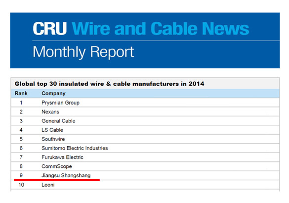 leyu电缆再次进入全球绝缘线缆制造商前十